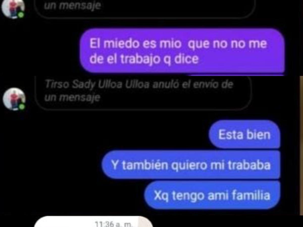 Parte de la conversación publicada en redes sociales.