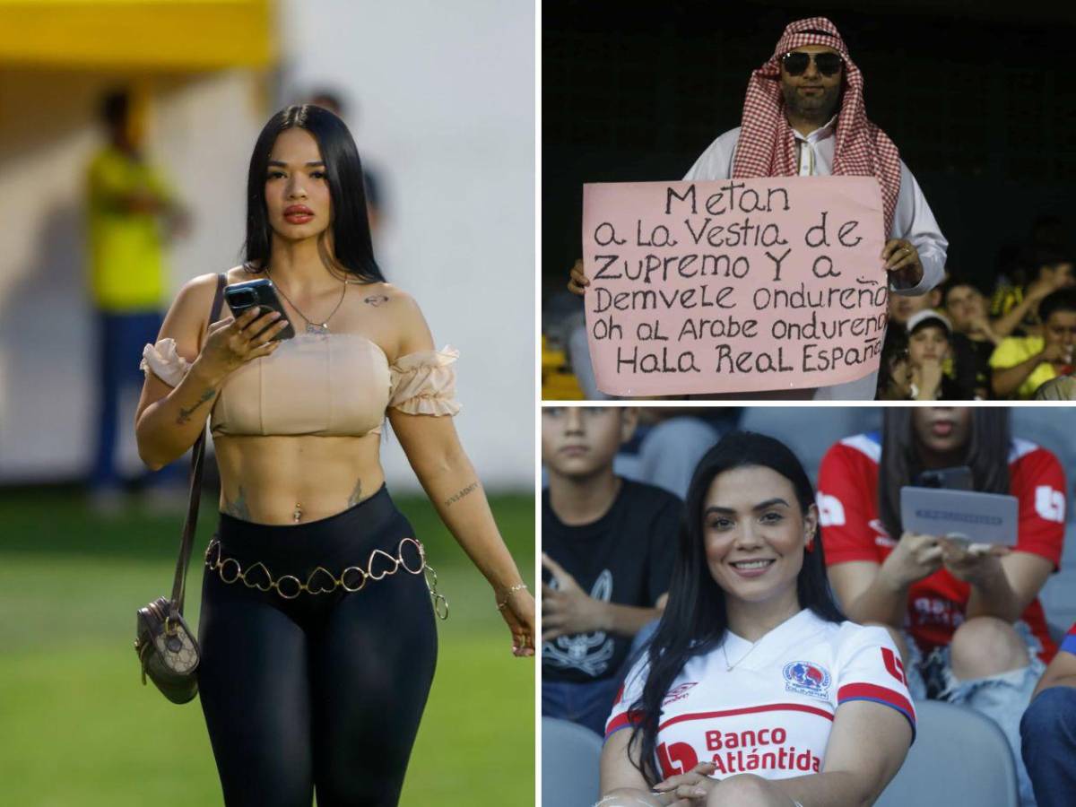 Aficionado disfrazado de jeque, bellas chicas y ambientazo en el Francisco Morazán