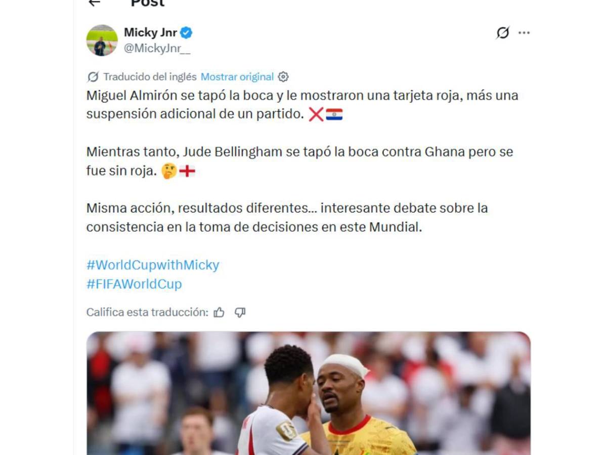 Said Martínez desata debate mundial tras polémica decisión con Jude Bellingham