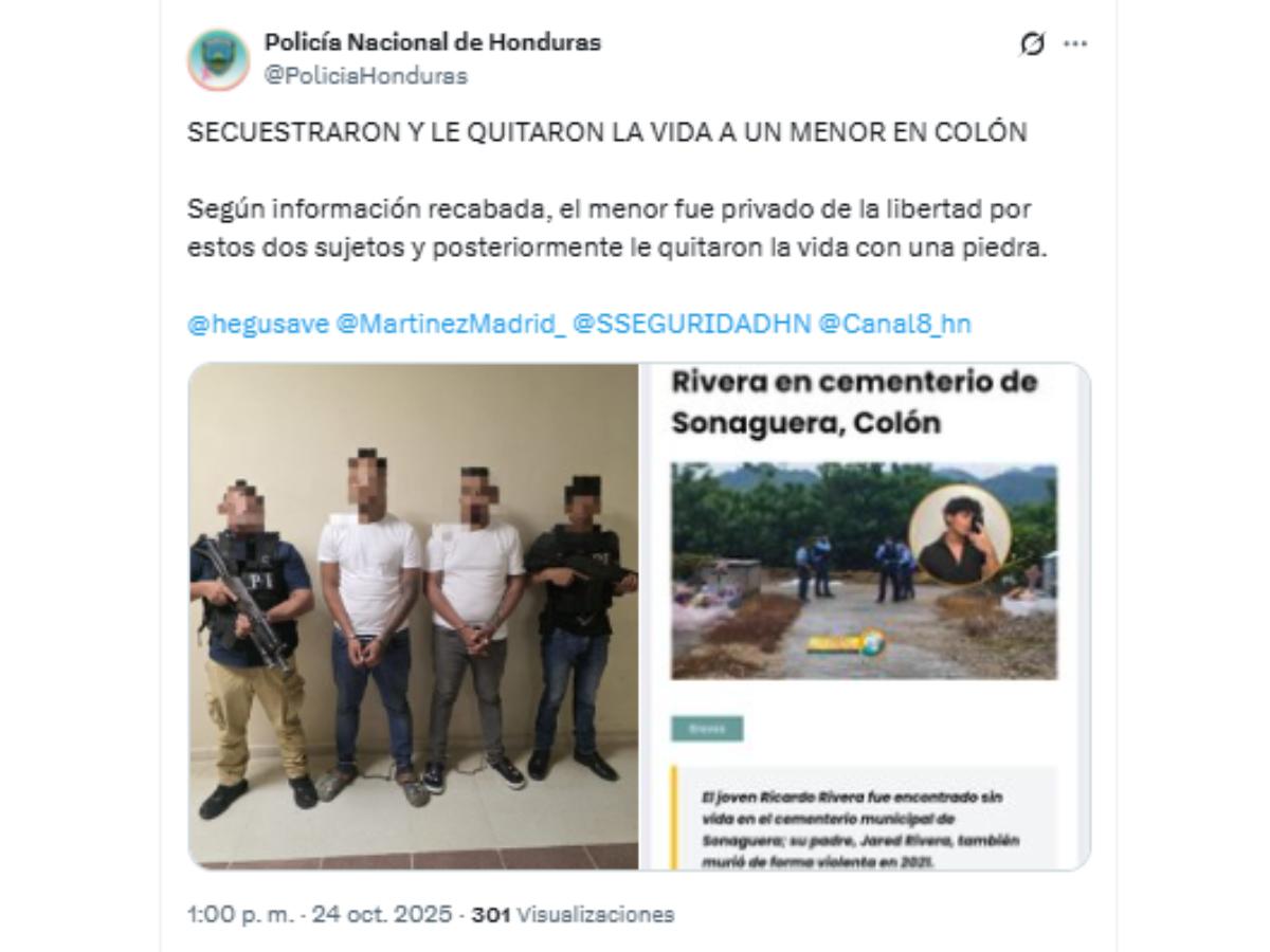 “Lo raptaron y mataron a pedradas”: caen los presuntos asesinos del hijo de aspirante a alcalde en Colón