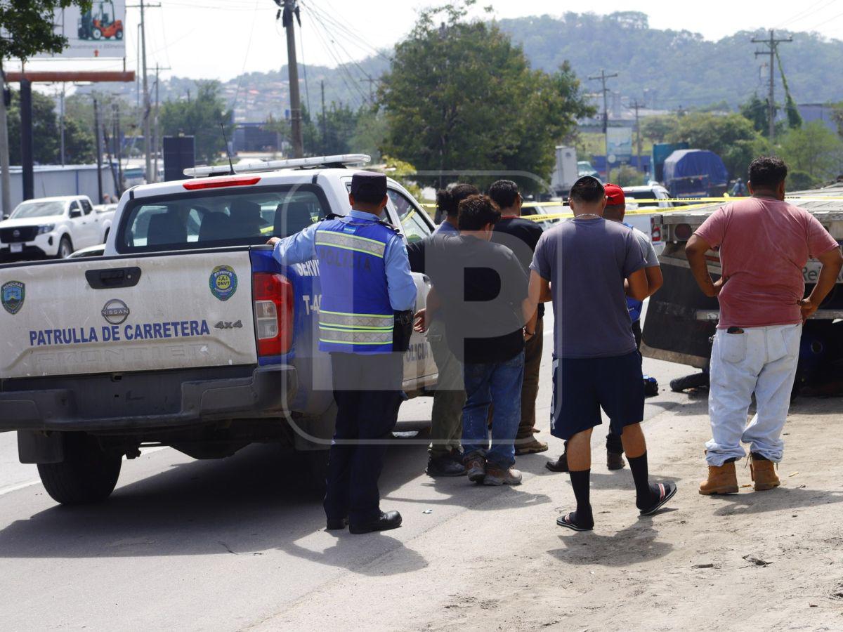 Motociclista muere tras accidente con rastra estacionada en la Vuelta del Cura, Choloma