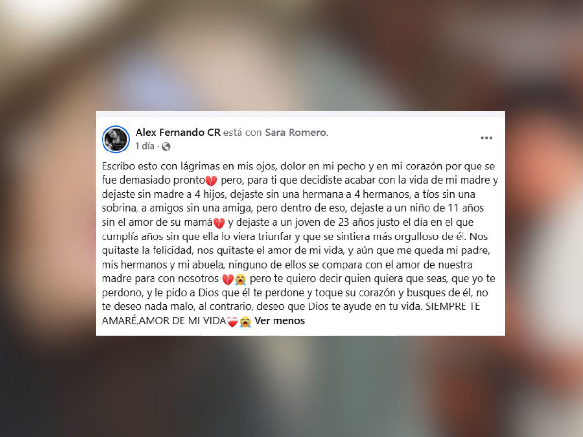 Mataron a su madre el día de su cumpleaños en Catacamas y él les dijo: “Yo te perdono”
