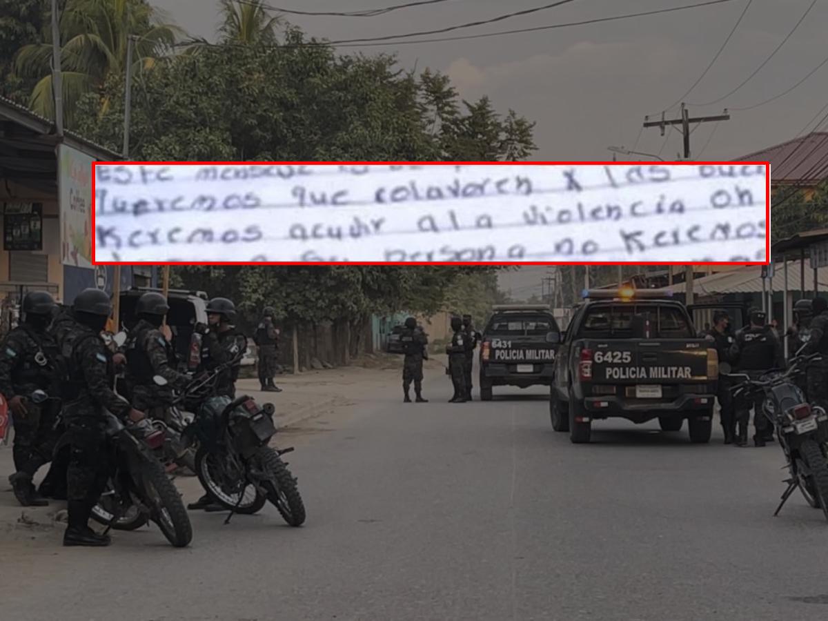 “Este mensaje es de la Pandilla 18”: la amenazante nota extorsiva decomisada en San Pedro Sula
