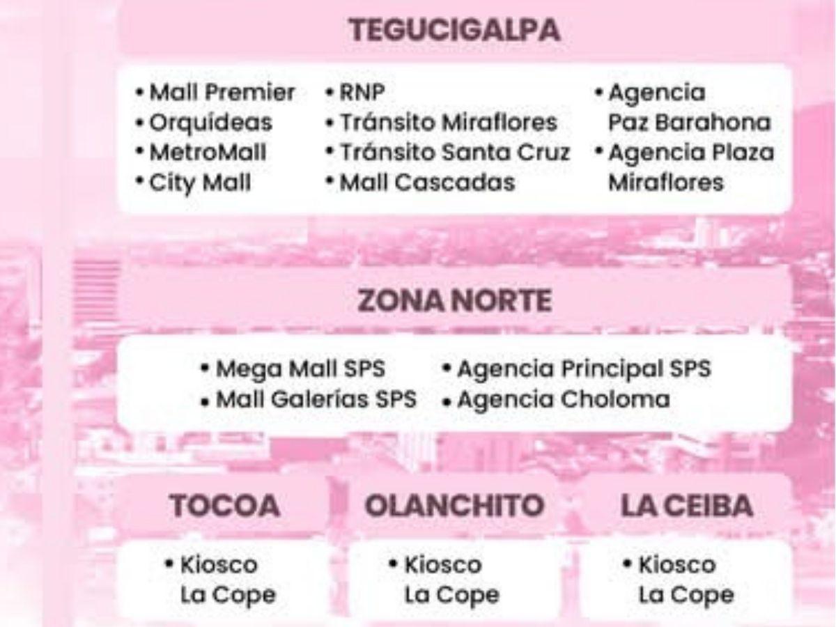 Las ciudades y locales disponibles donde se están vendiendo los boletos del Inter Miami vs Olimpia.