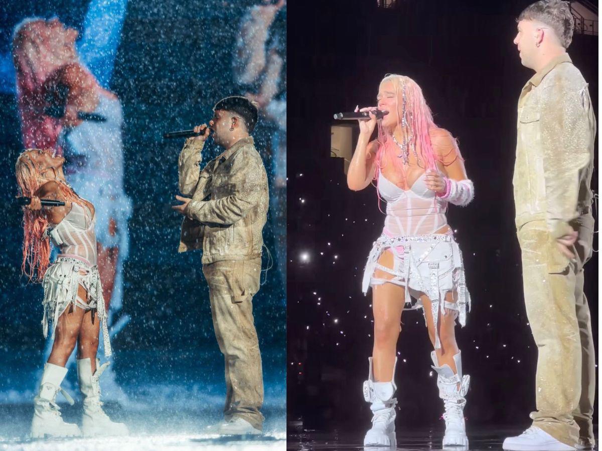 ¡Ni la lluvia los opacó! Karol G y Quevedo deleitaron en concierto