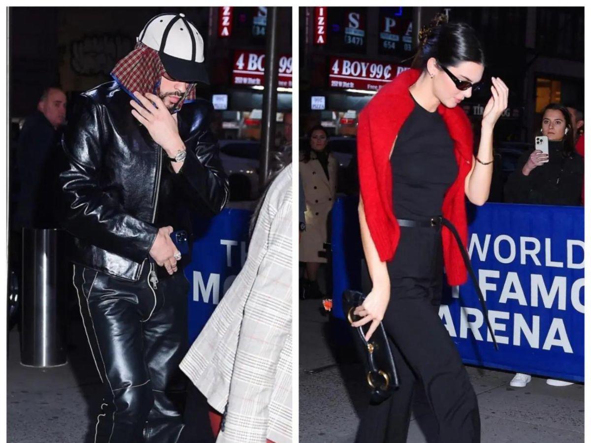 Bad Bunny y Kendall Jenner llegando al concierto de Luis Miguel.