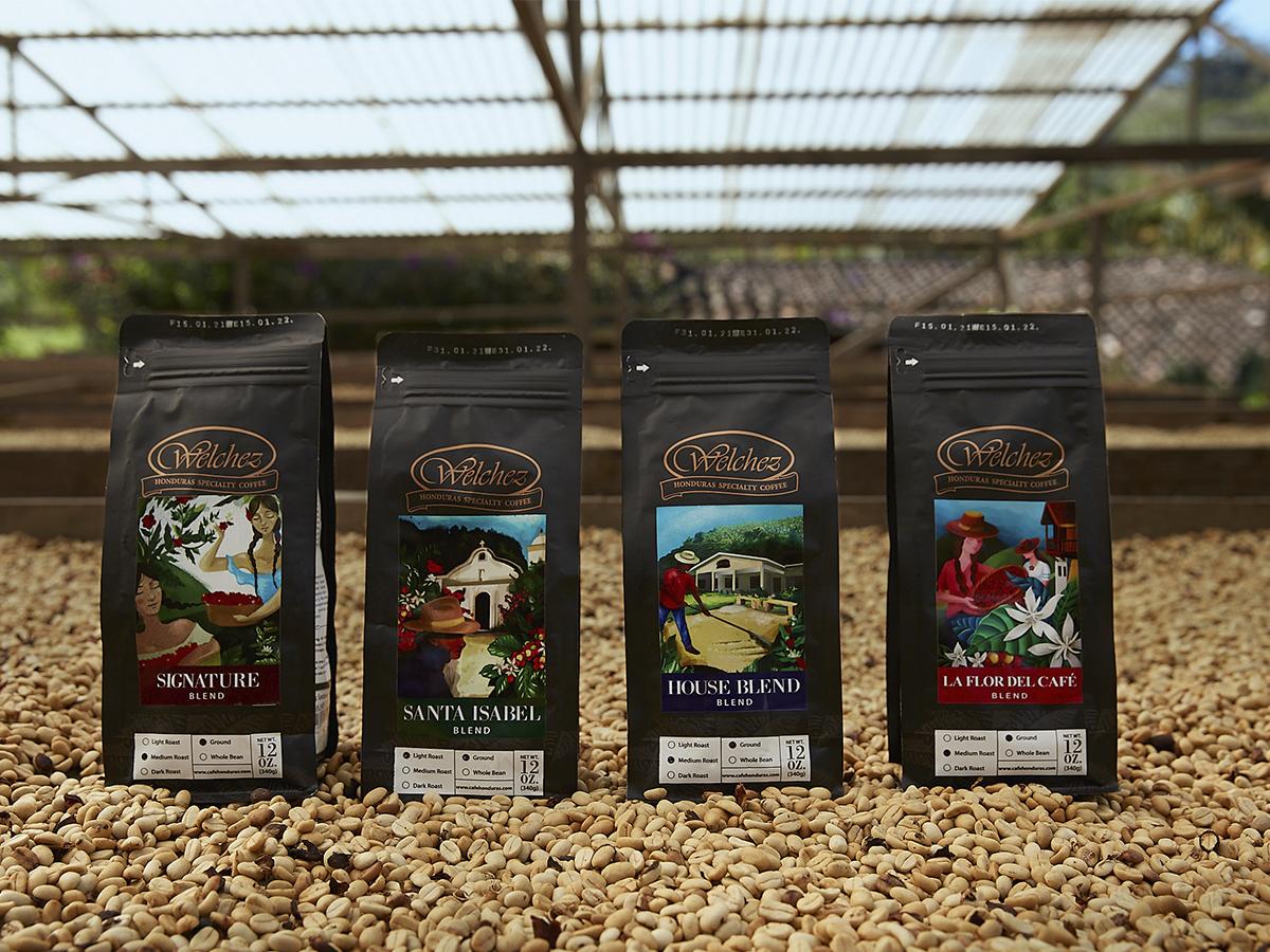 Múltiples variedades de café cultivadas en Finca Santa Isabel, Copán.