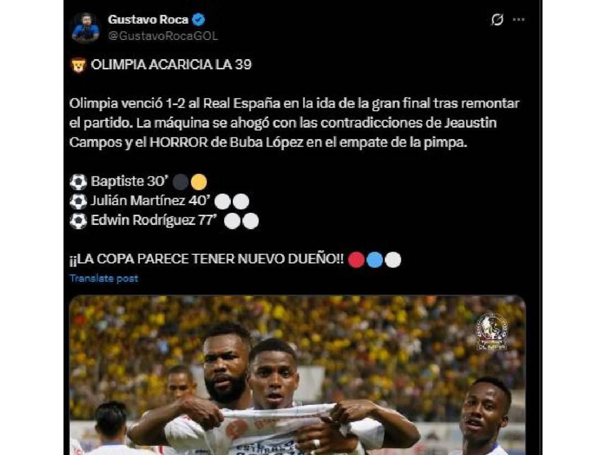 Señalan al culpable tras derrota de Real España y esto dicen de Olimpia