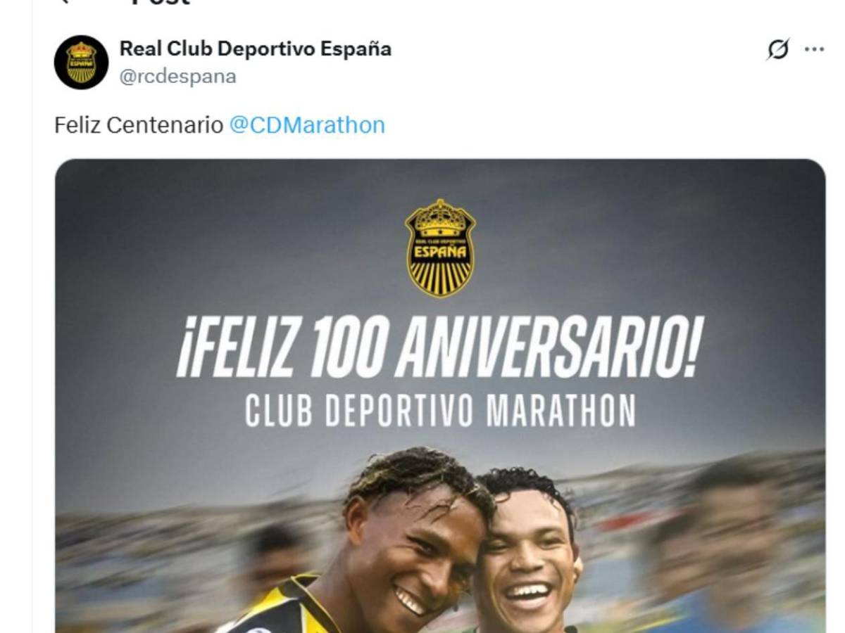 Real Madrid sorprendió al Marathón por sus históricos 100 años