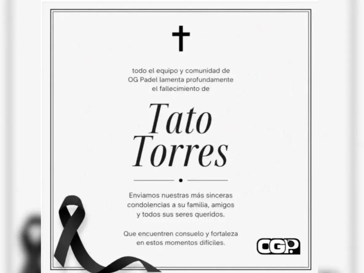 Tato Torres, padelista argentino, fue quien murió en accidente en Tegucigalpa