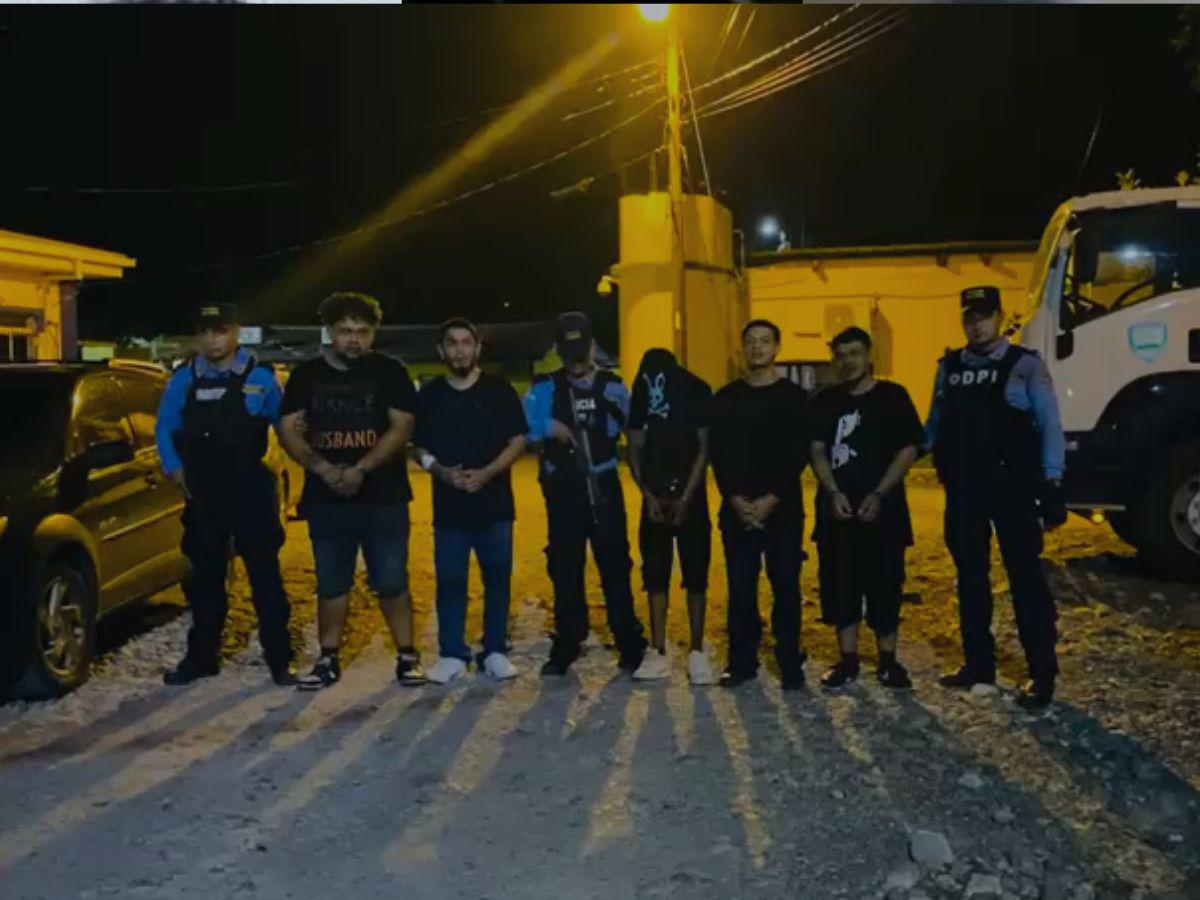 Al ver la patrulla, intentaron huir: así fue la captura de cinco supuestos pandilleros de la 18 en La Ceiba