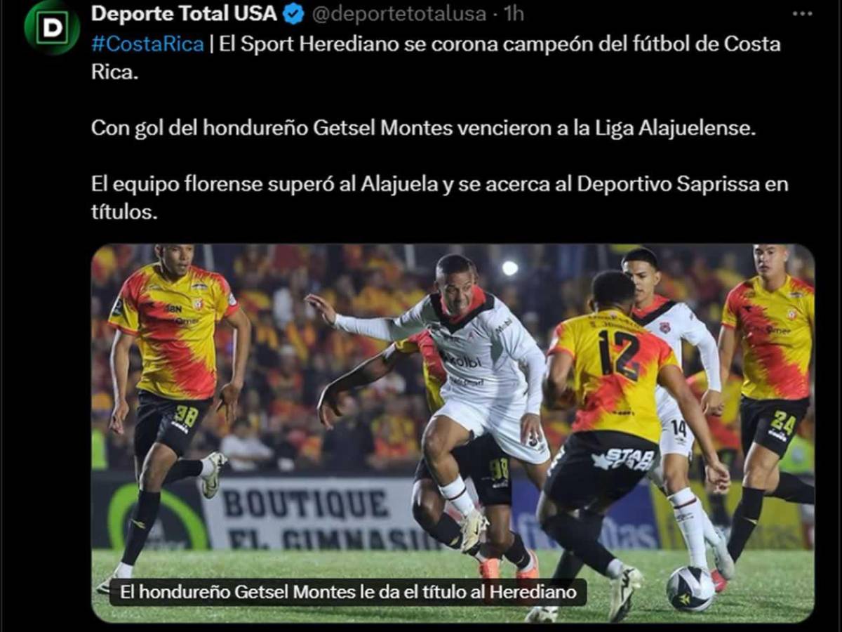 Fantástico: Getsel Montes se lleva los halagos tras darle el título al Herediano