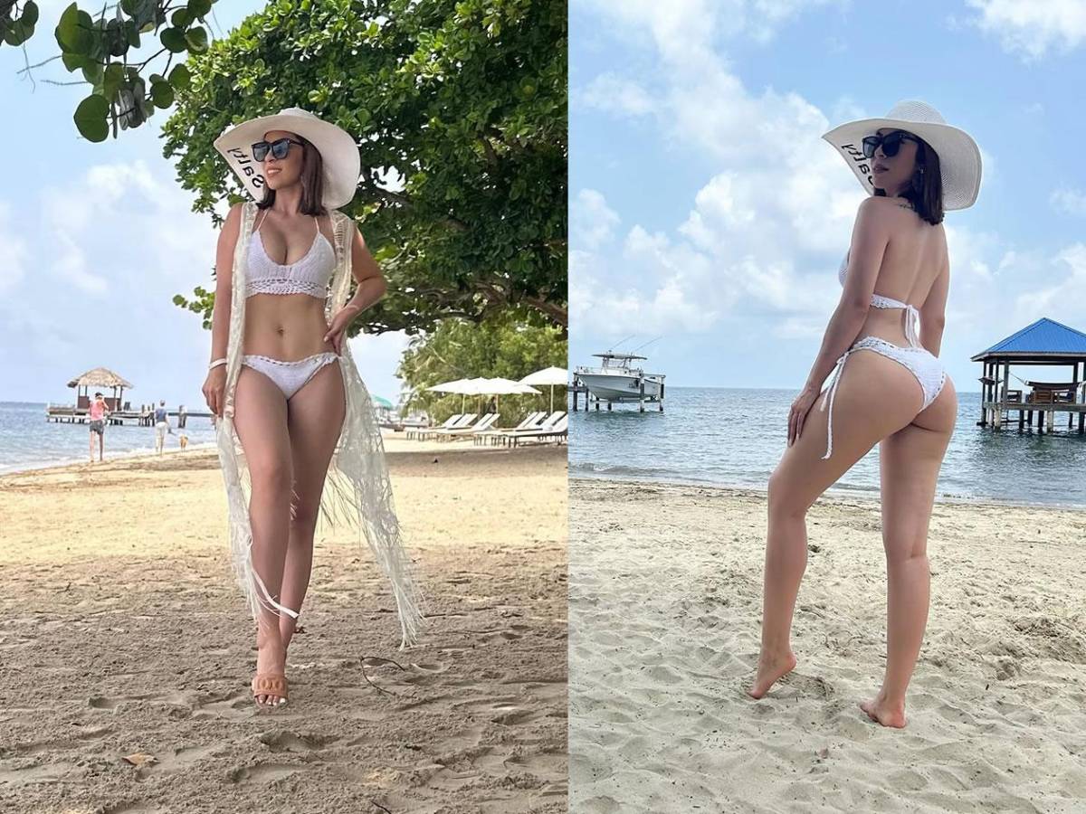 Novia de futbolista extranjero de Liga Nacional cautiva con fotos en la playa