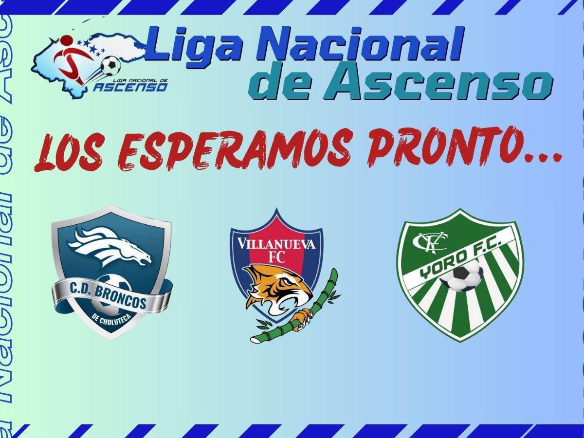 CD Broncos, Villanueva FC y Yoro FC, los descendidos a la Liga Mayor.