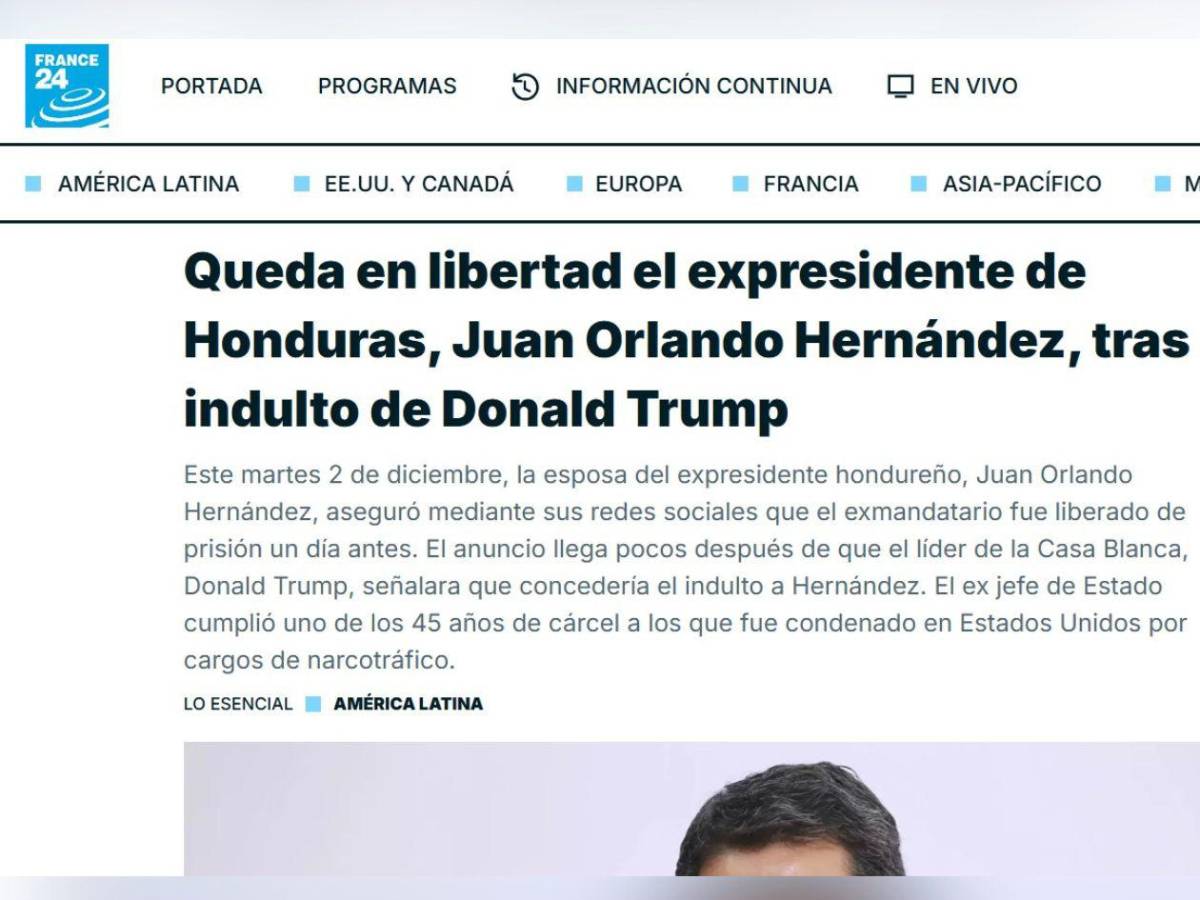 Así narra la prensa mundial la inesperada salida de prisión de Juan Orlando Hernández