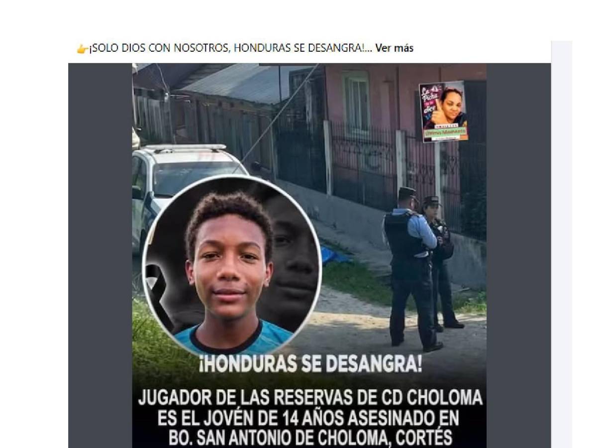 Conmoción en Choloma por asesinato de joven futbolista: Mataron a mi bebé
