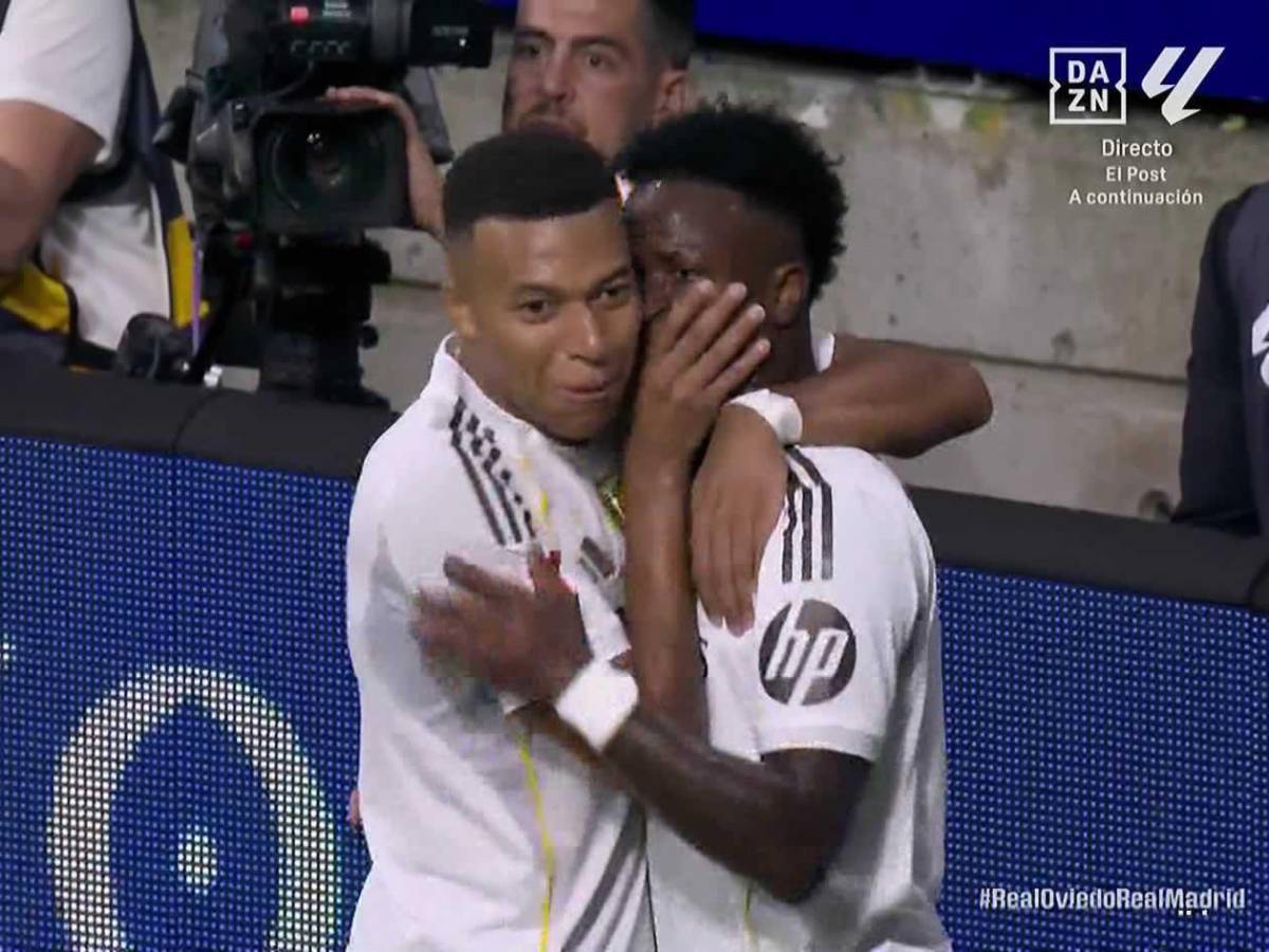 Mbappé calló a Vinicius, que hizo feo gesto al Oviedo y figura del Real Madrid enojado con Xabi