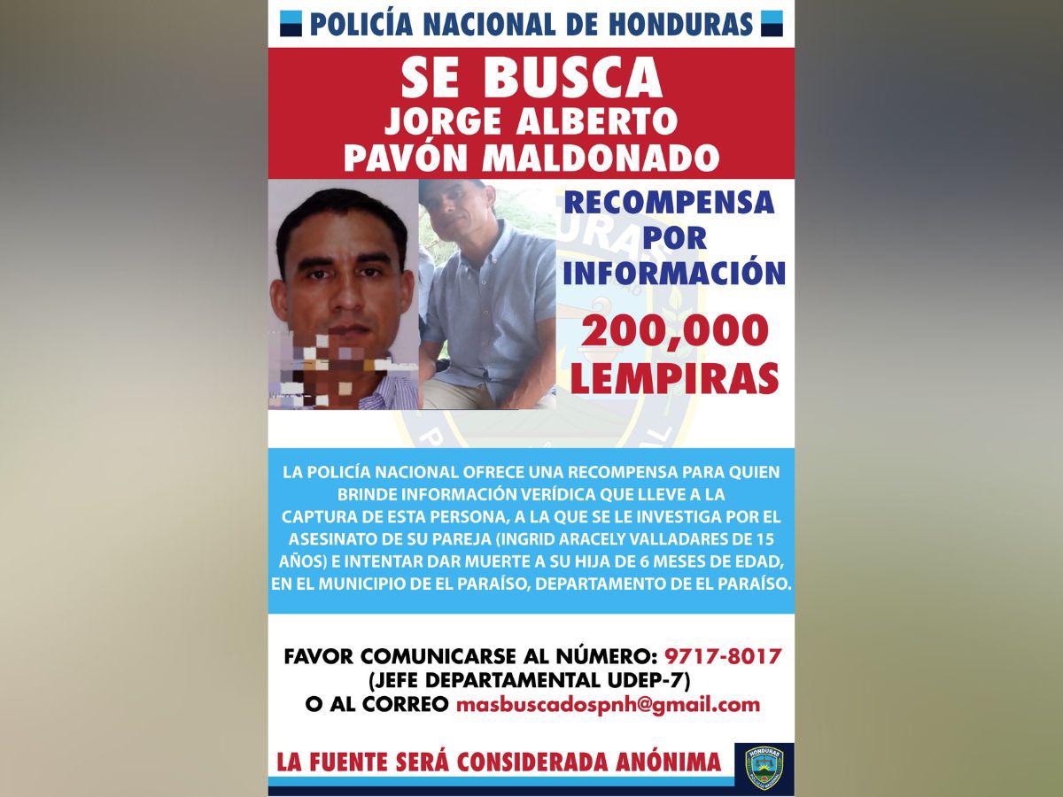 Ofrecen recompensa de L200,000 por información sobre Jorge Pavón