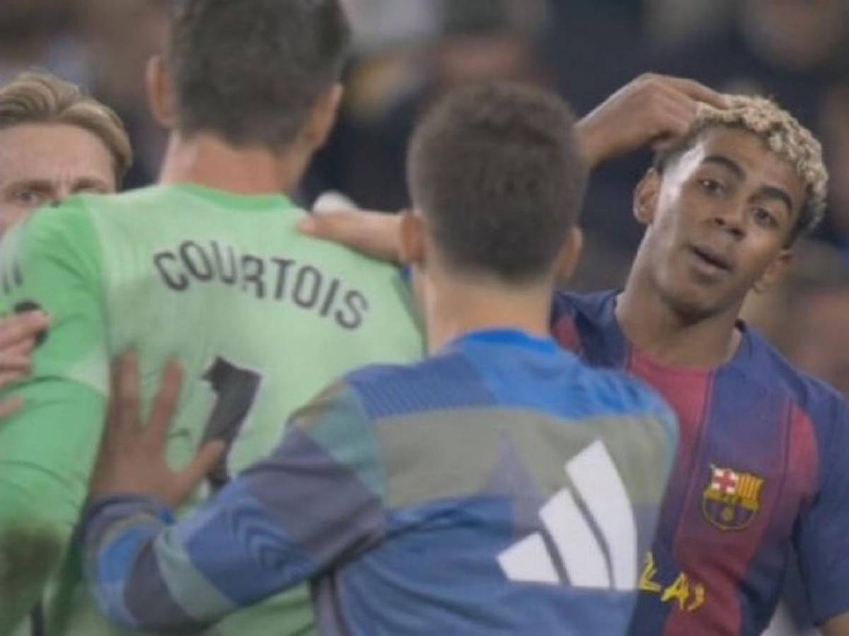 Real Madrid festeja, bronca, Lamine invita a pelear a Courtois y Vinicius hace arder al Barcelona
