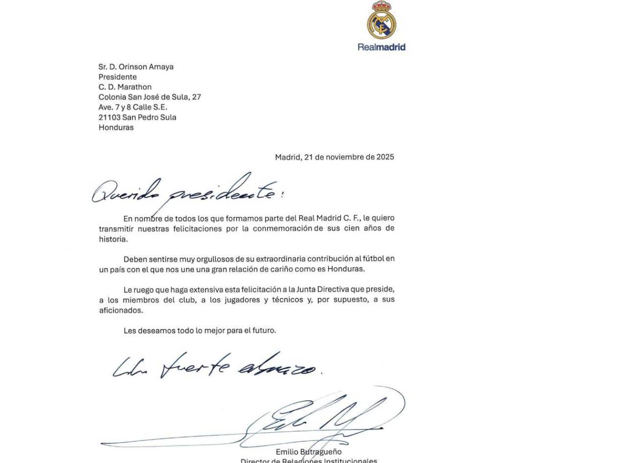 Real Madrid sorprendió al Marathón por sus históricos 100 años