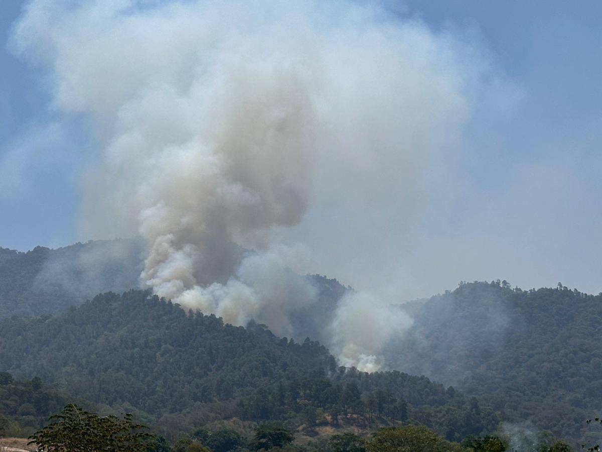 Así se ve el incendio en el Merendón.