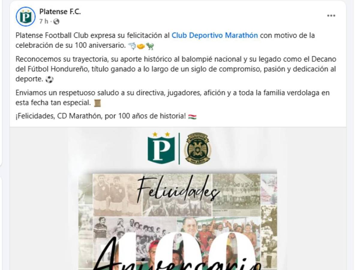 Real Madrid sorprendió al Marathón por sus históricos 100 años