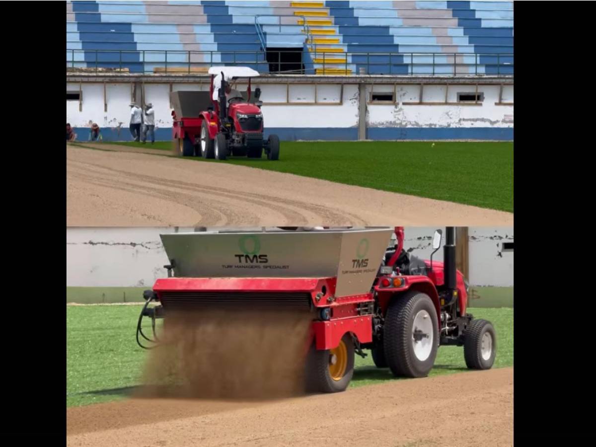 ¡Belleza! Así avanza la remodelación y nueva grama de otro estadio de Liga Nacional