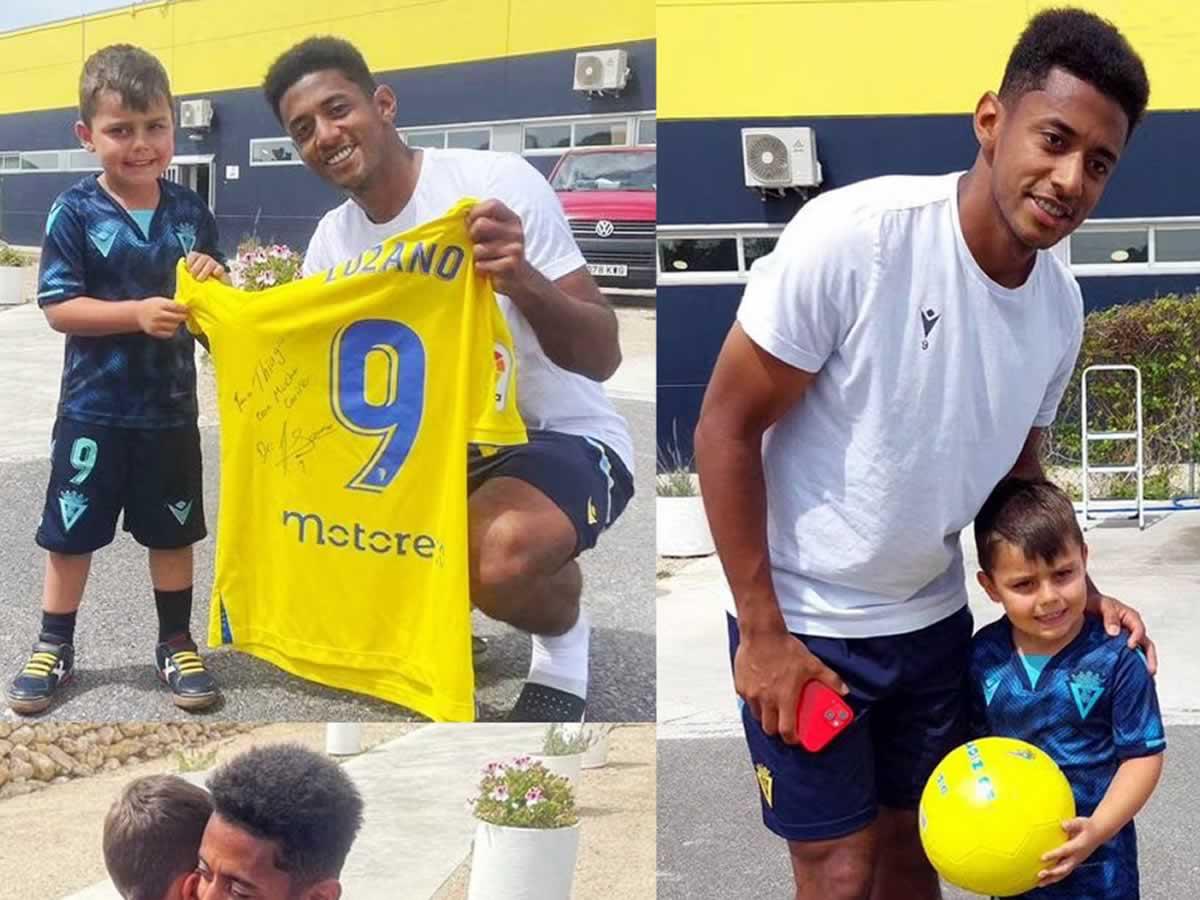 El lindo gesto del ‘Choco’ Lozano con un niño aficionado del Cádiz