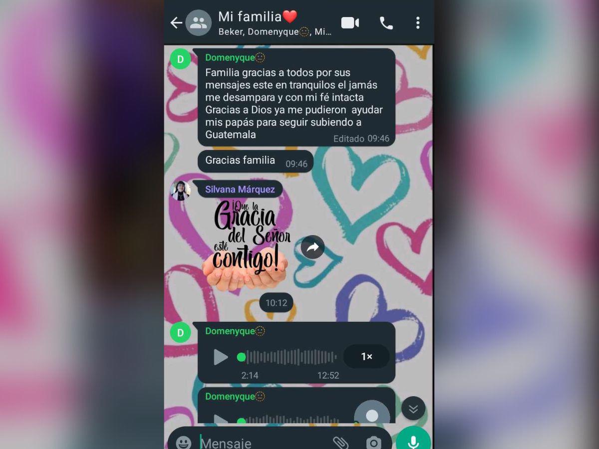 $!Este fue su último mensaje en el grupo familiar.