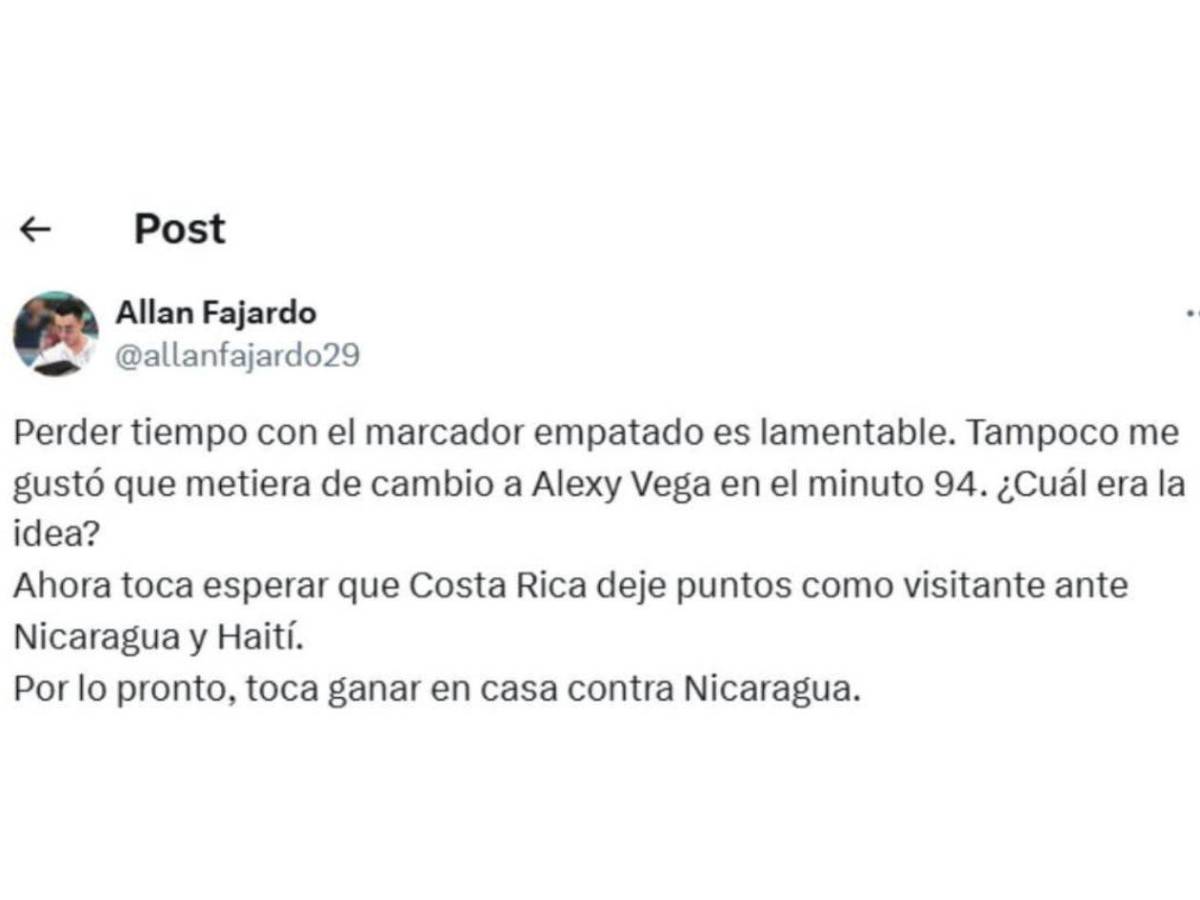 Reacciones nacionales e internacionales tras el empate de la Selección de Honduras