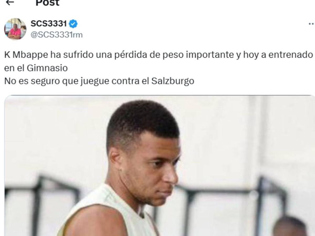 Mbappé reaparece y asusta tras gastroenteritis sufrida en Estados Unidos: No es Kylian