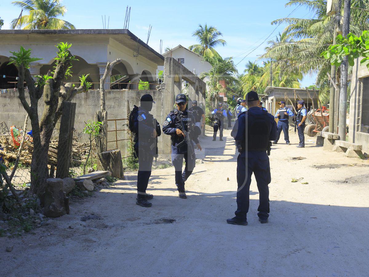 Zona cero de masacre en El Progreso: miedo y fuerte despliegue policial