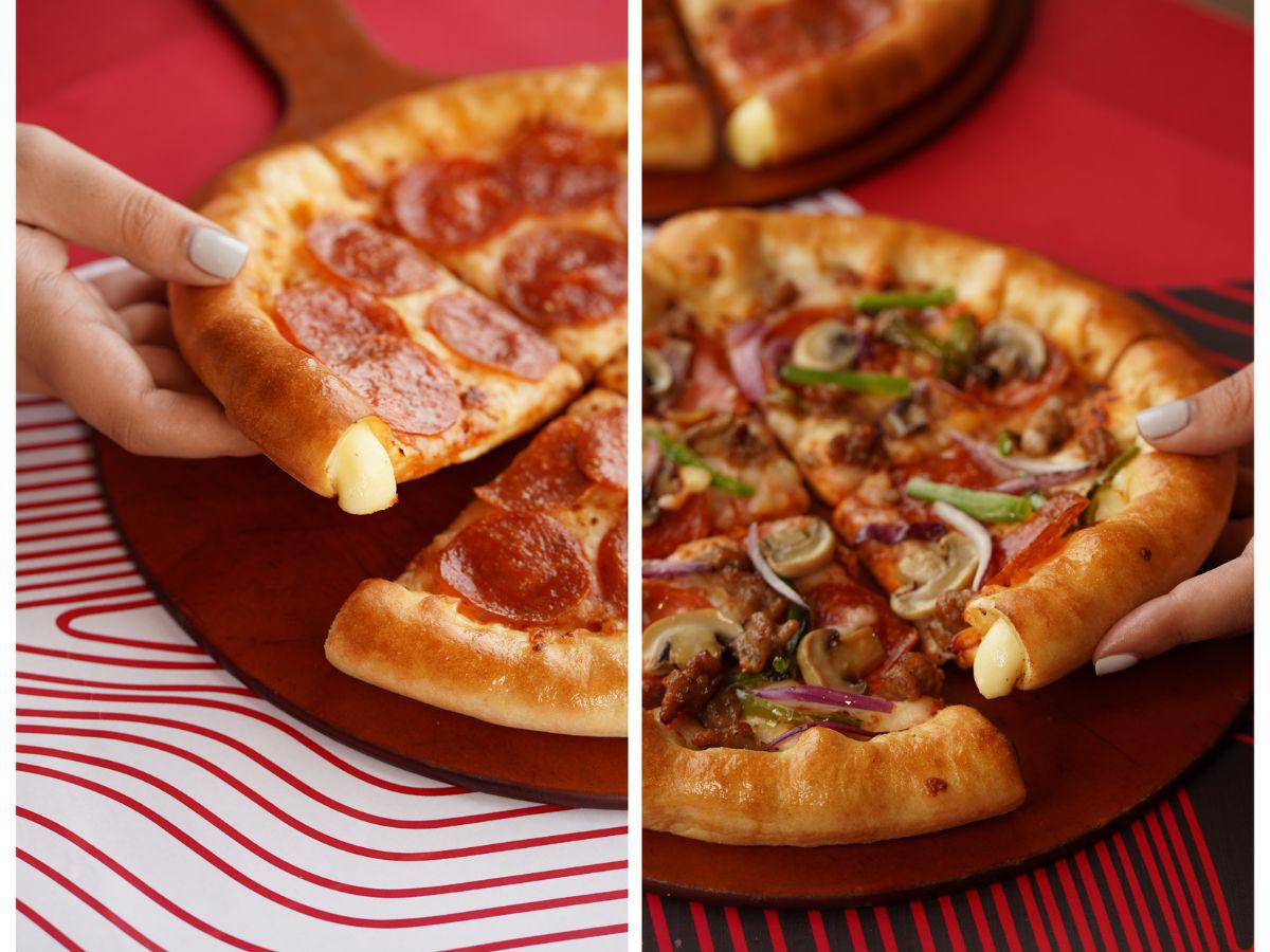 La deliciosa Hut Cheese mediana en dos de sus presentaciones.