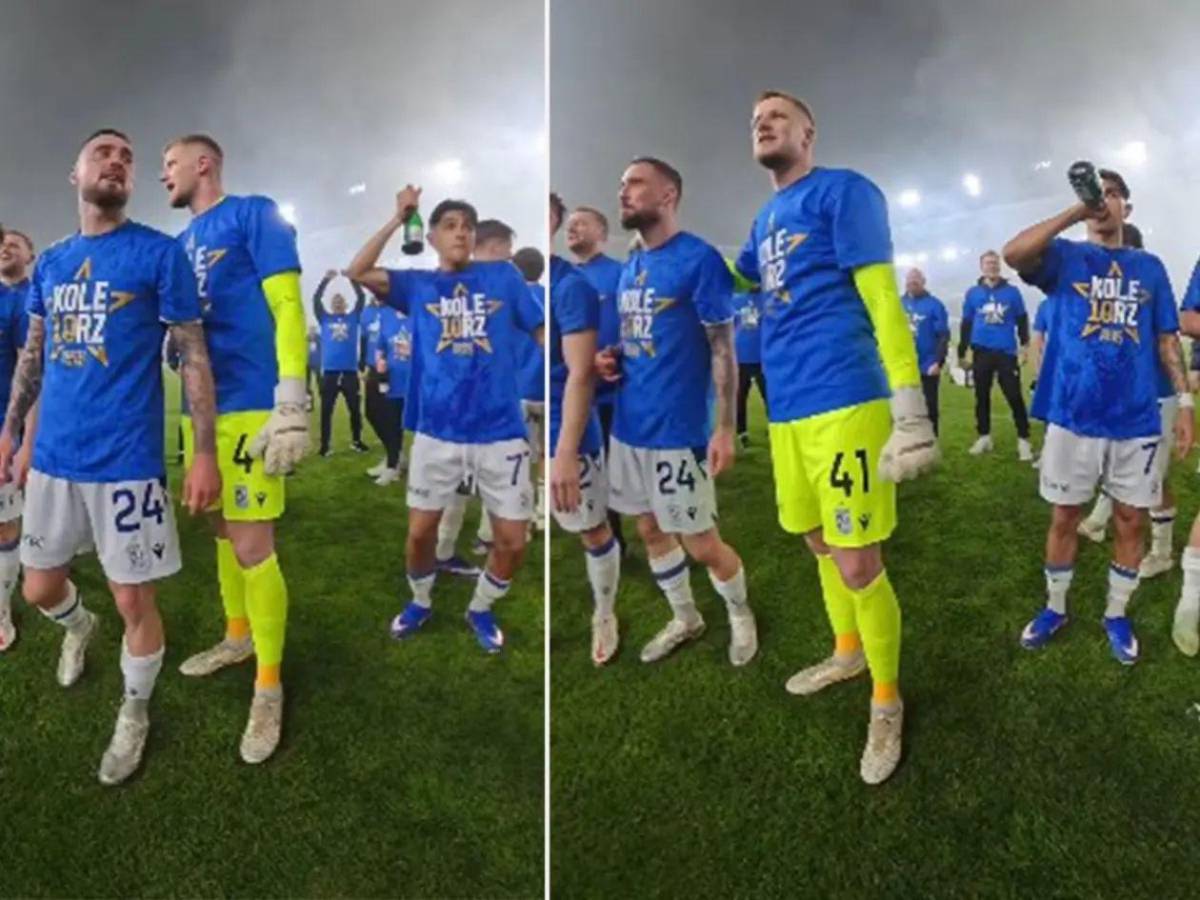 Luis Palma recibió el título en Polonia con beso, champán y una emotiva dedicatoria
