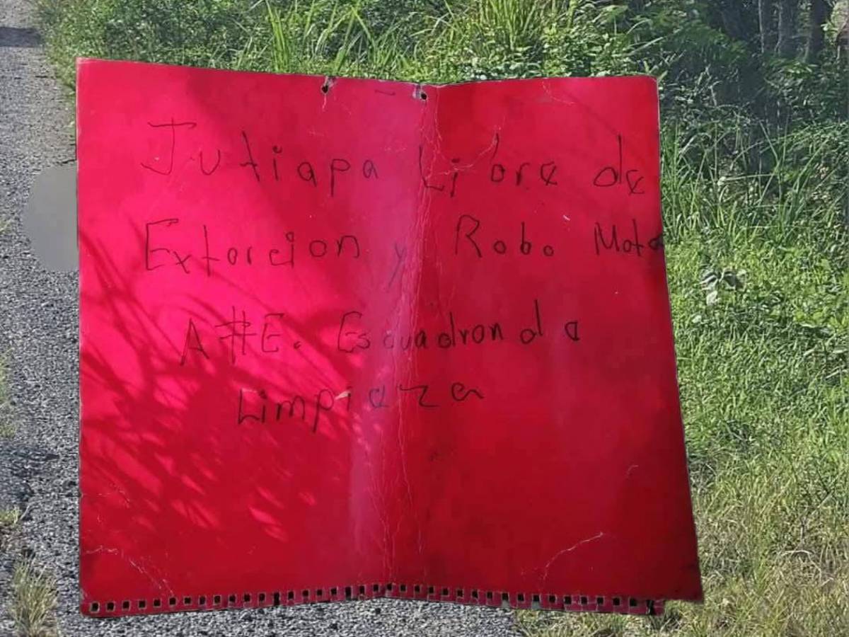 Jutiapa libre de extorsión:  matan a Brayan Cano y le dejan un cartel