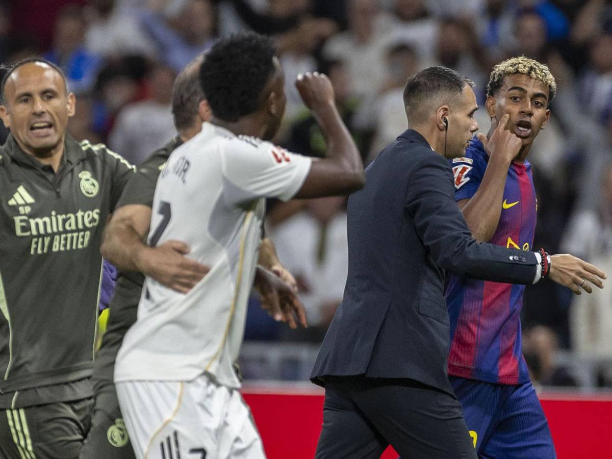 Real Madrid festeja, bronca, Lamine invita a pelear a Courtois y Vinicius hace arder al Barcelona