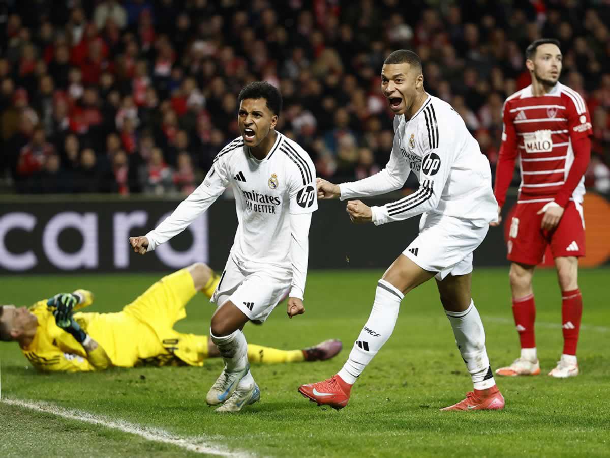 Real Madrid golea al Brest, pero no le alcanza para entrar al Top-8 de la Champions League