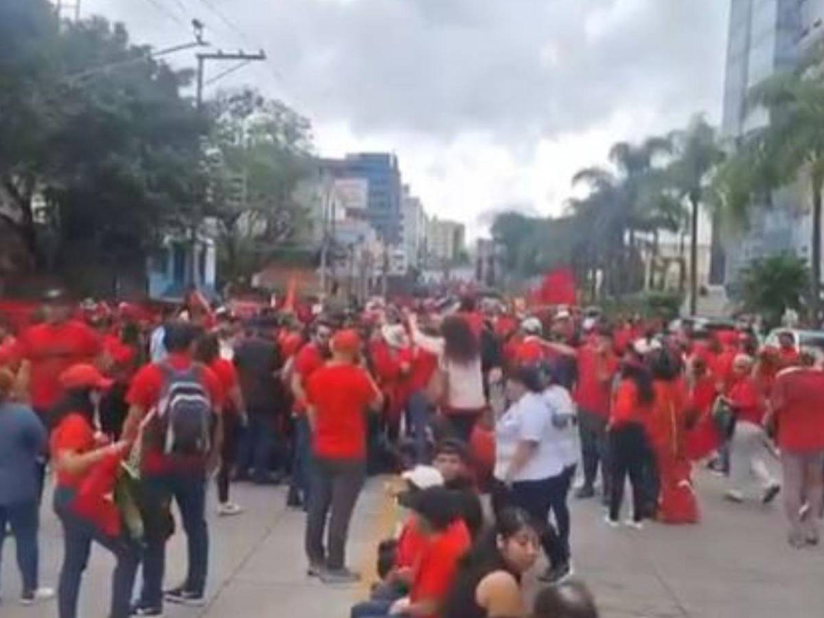 Imágenes de la nutrida movilización del oficialismo en Tegucigalpa