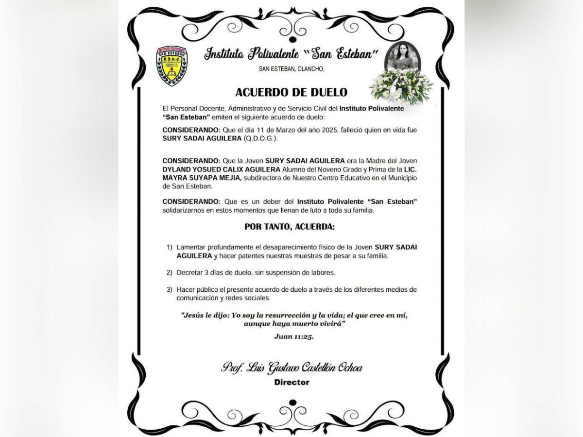 Consternación por muerte repentina de joven enfermera en Olancho