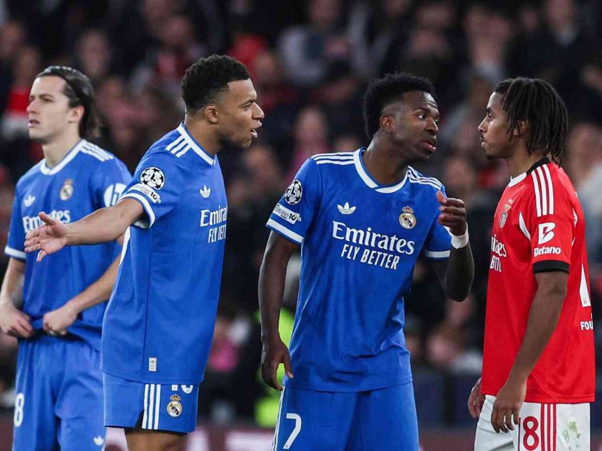 Escándalo con Vinicius en Benfica-Real Madrid, cruce de Mbappé y expulsan a Mou