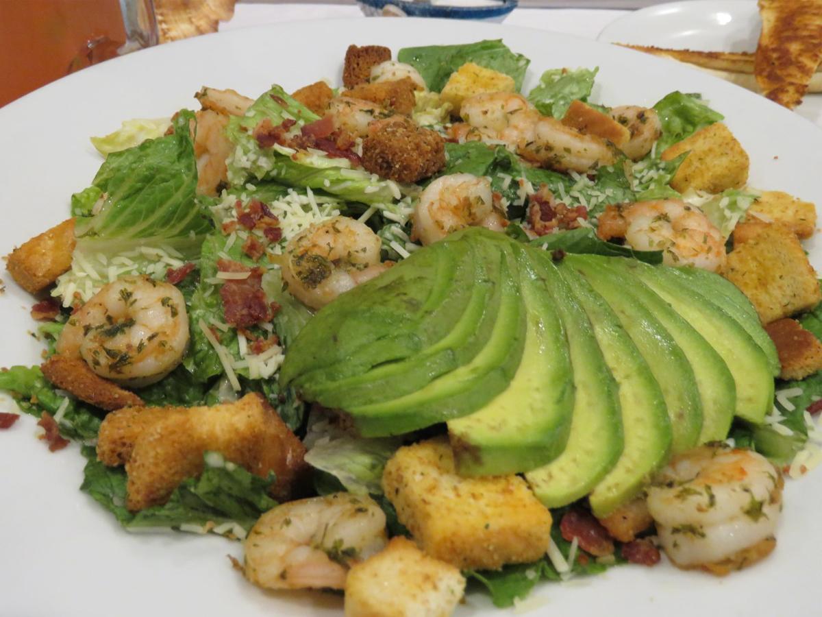 Shrimp Avocado Caesar Salad.