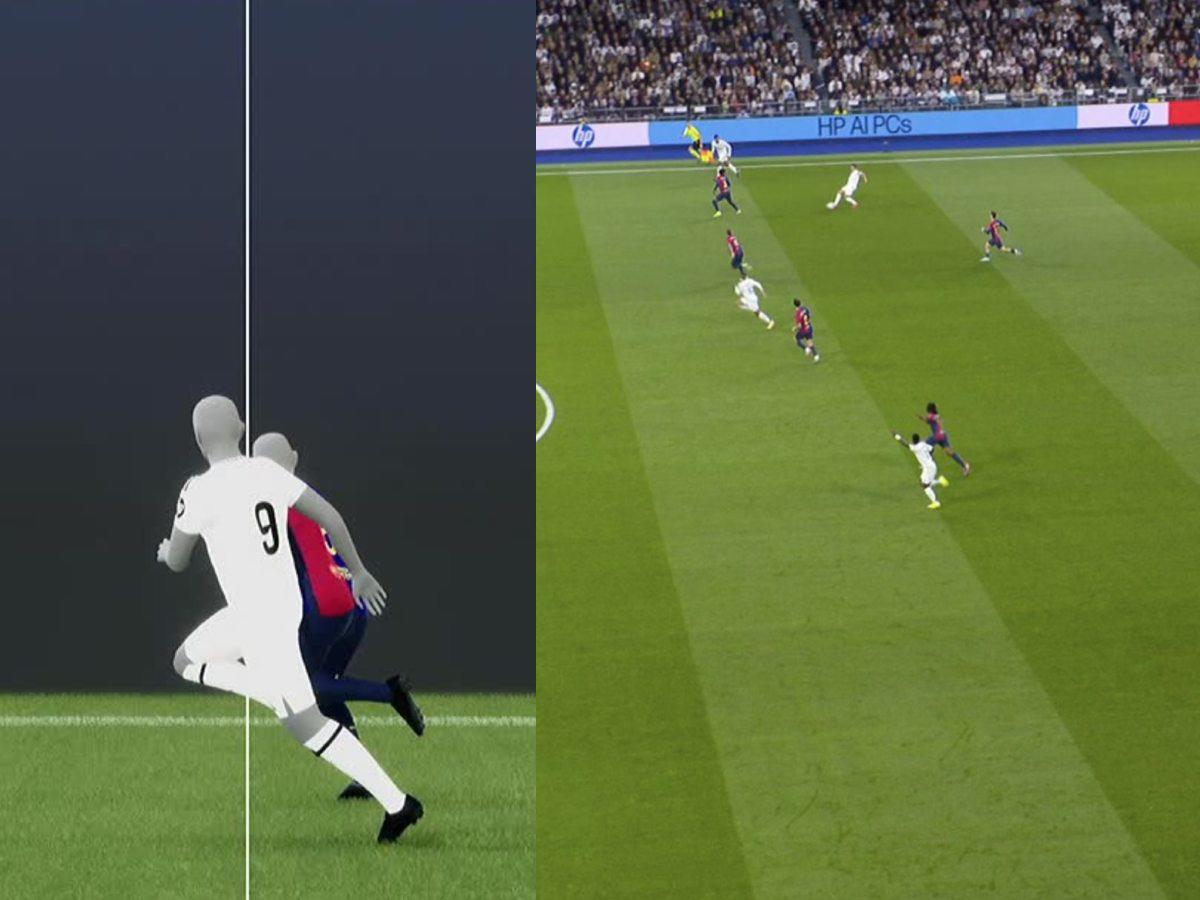 Por poco pero Mbappé estaba en fuera de gol al momento de recibir el pase de su compañero Lucas Vázquez.