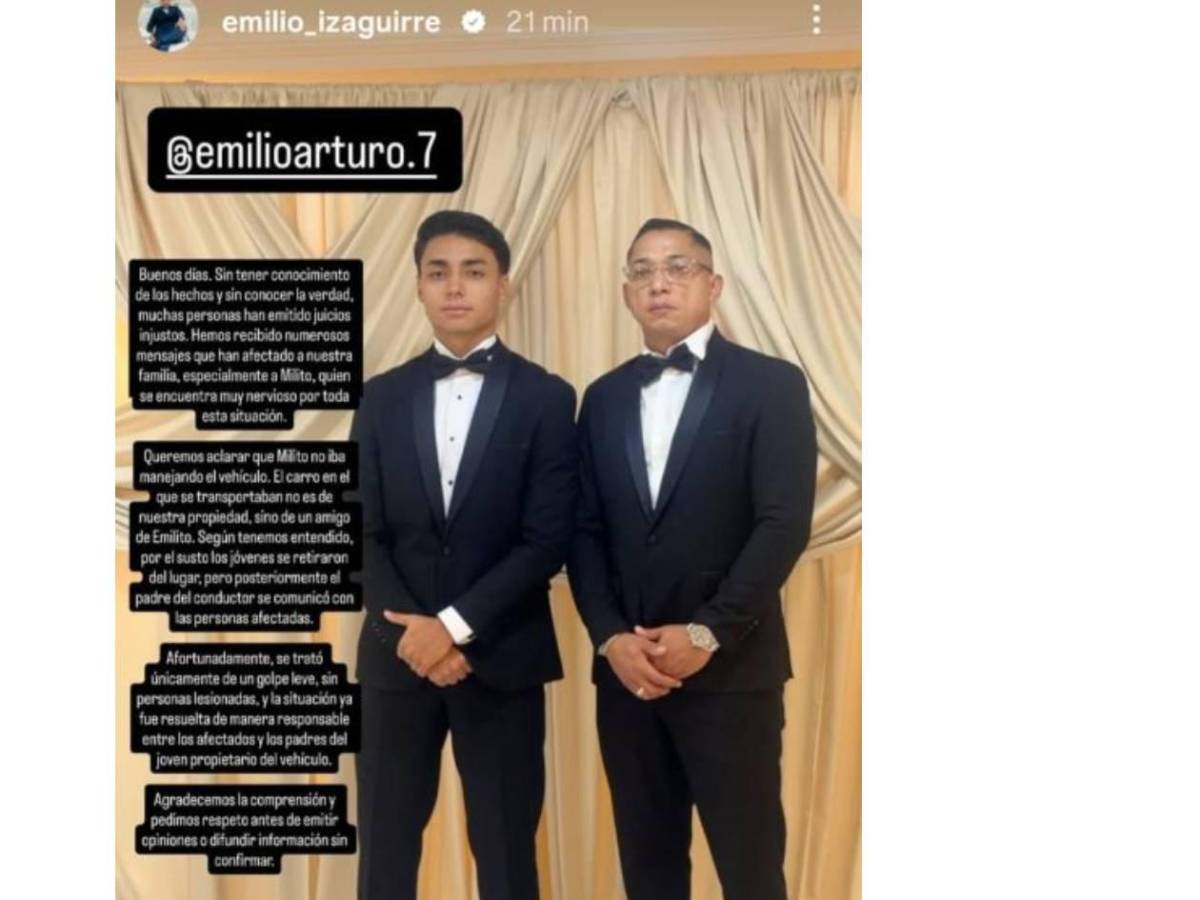 Emilio Izaguirre rompe el silencio y aclara la polémica que involucra a su hijo