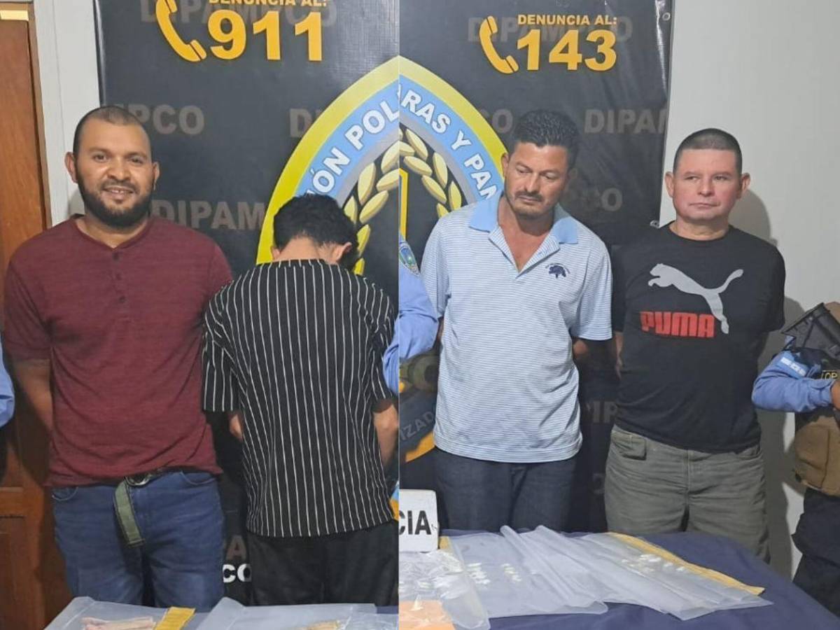 Capturan a cuatro hombres acusados de tráfico de droga en Copán
