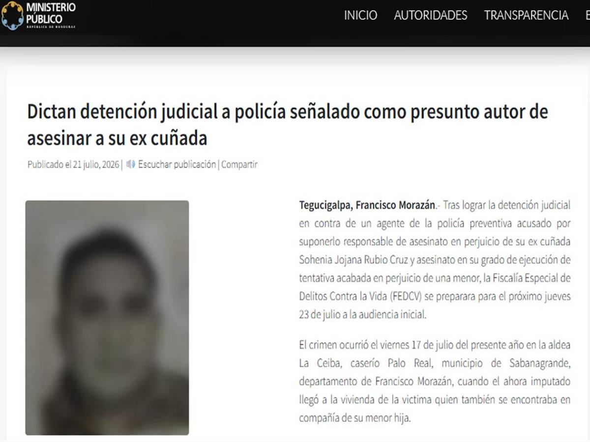Por una demanda de alimentos, policía habría matado a su excuñada y dejado herida a una menor en Sabanagrande