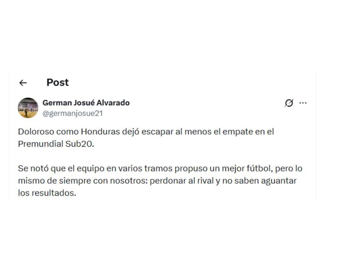 Dolor por Honduras y señalan al culpable tras debut en Premundial Sub-20
