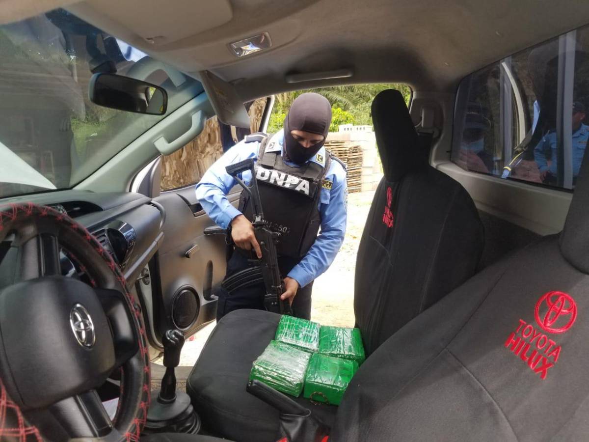 La droga decomisada en San Juan Pueblo, Atlántida.