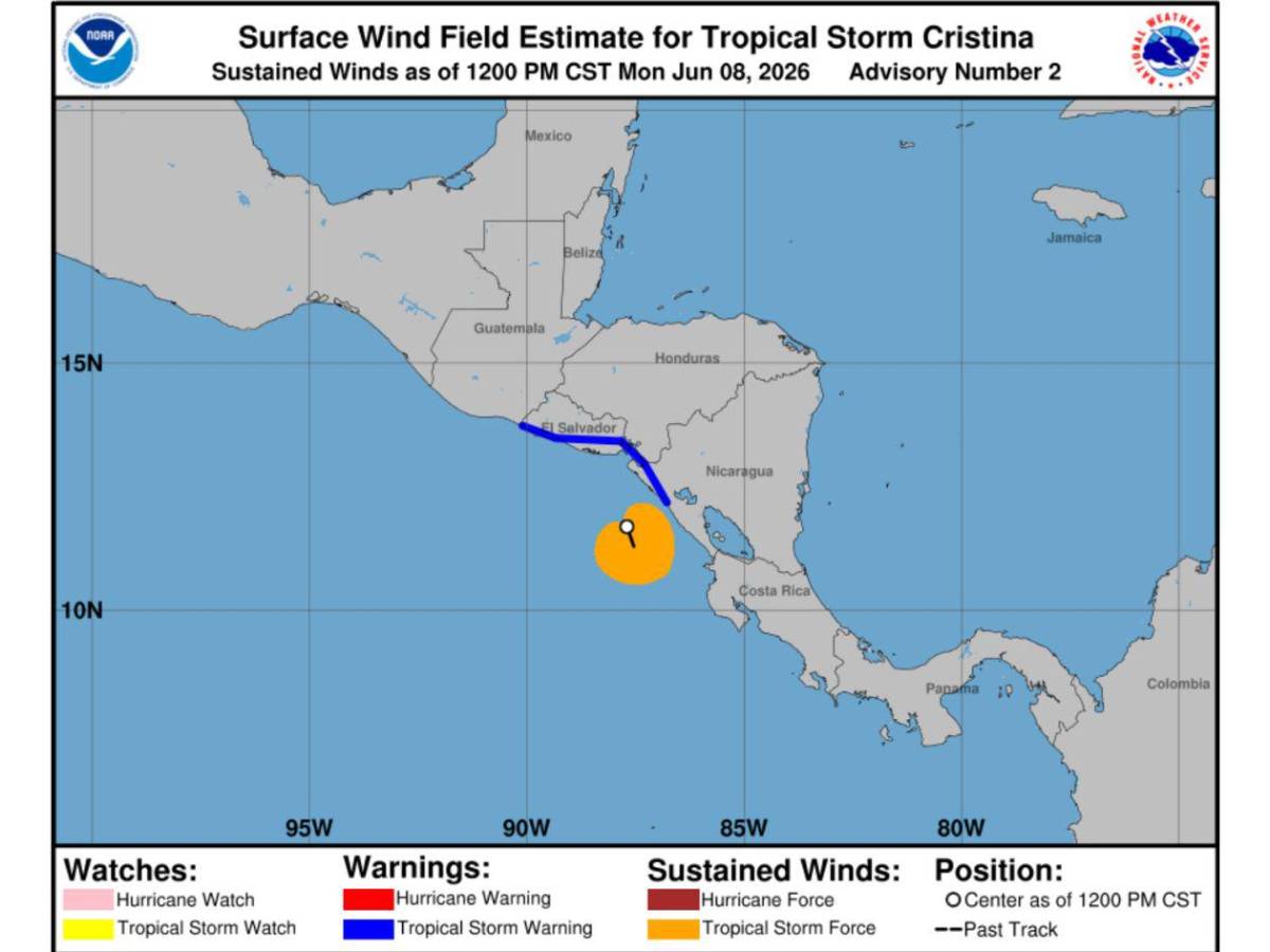 ¿Qué muestran los mapas sobre la tormenta tropical Cristina?