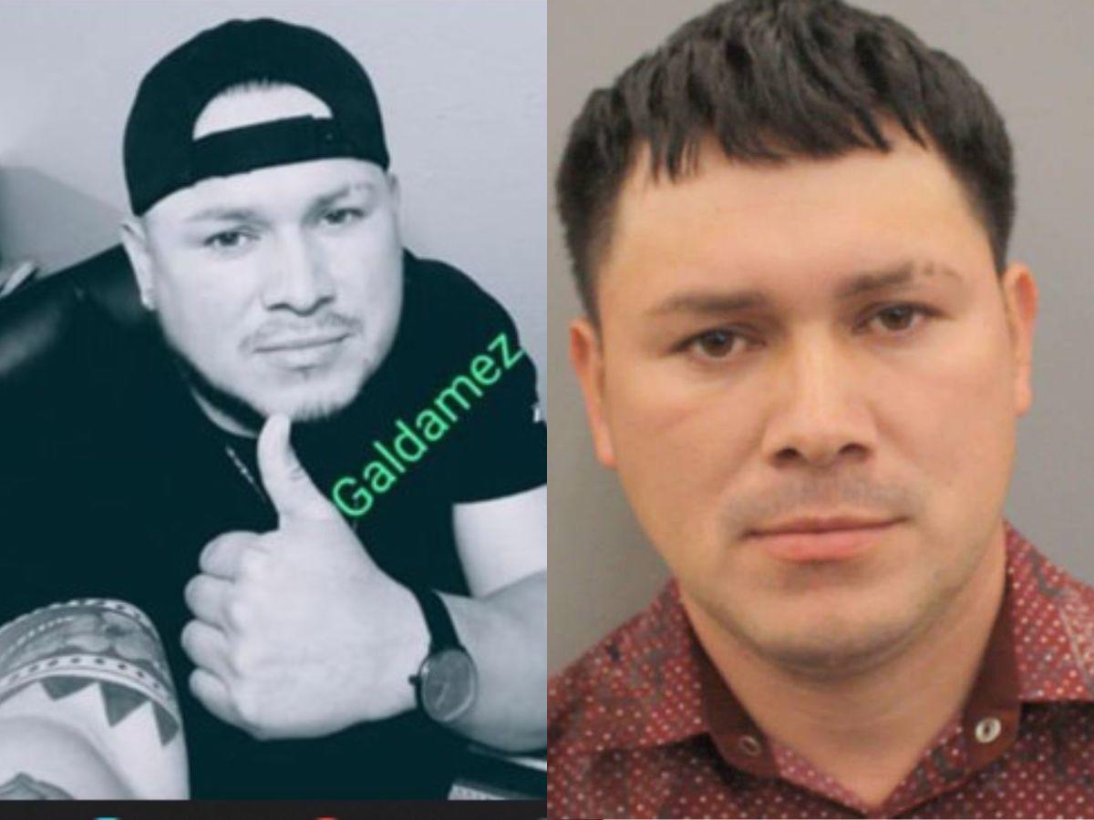 A la izquierda las fotos de Edwin Galdámez en sus redes sociales y a la derecha el día en que fue capturado.