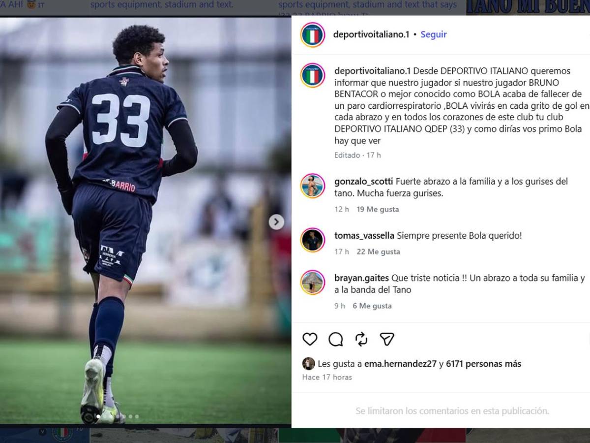 Tragedia: Muere el futbolista Bruno Betancor y revelan el motivo del fallecimiento